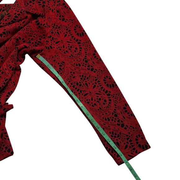 COLDWATER CREEK Vibrant Red Paisley Button Up Blouse Size 1X Womens Made in USA - Picture 9 of 9